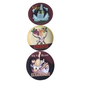 Pottery Barn Wine Bar Plates Set of 3